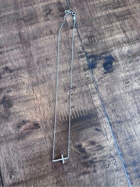 Fossil Silver Horizontal Cross Necklace